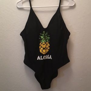 Xhilaration 1-Piece Swimsuit Pineapple Sequin